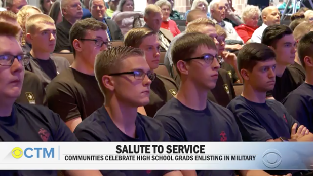 CBS News Spotlight: Communities celebrate high school grads who enlist in the military